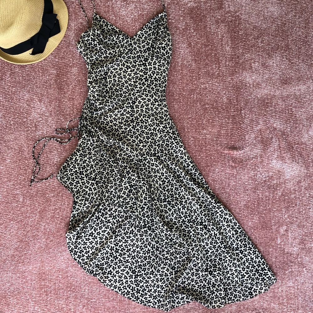 Nicole Miller floral asymmetric silk dress O